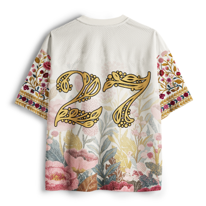 Tokyo-Tiger Vintage Floral Cuddling Black White Cats #27 Mesh Jersey