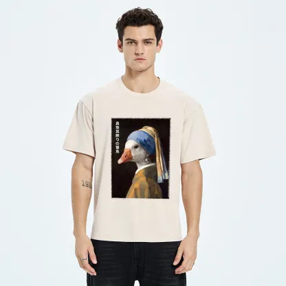 Tokyo-Tiger Vintage Art Goose Meme Washed T-Shirt