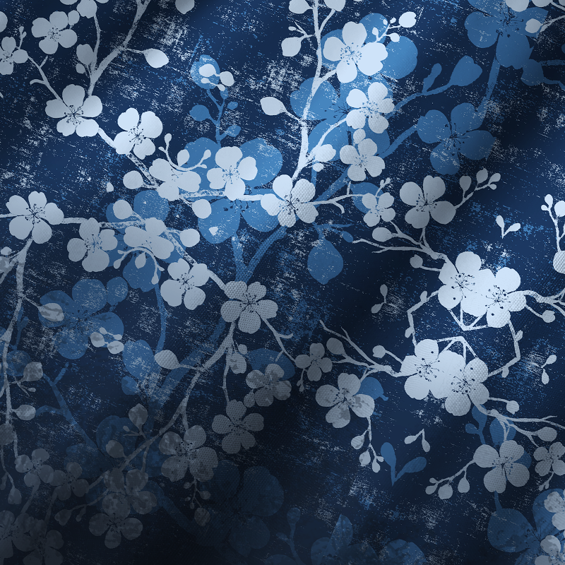 Tokyo-Tiger Midnight Blossoms Cuban Collar Shirt