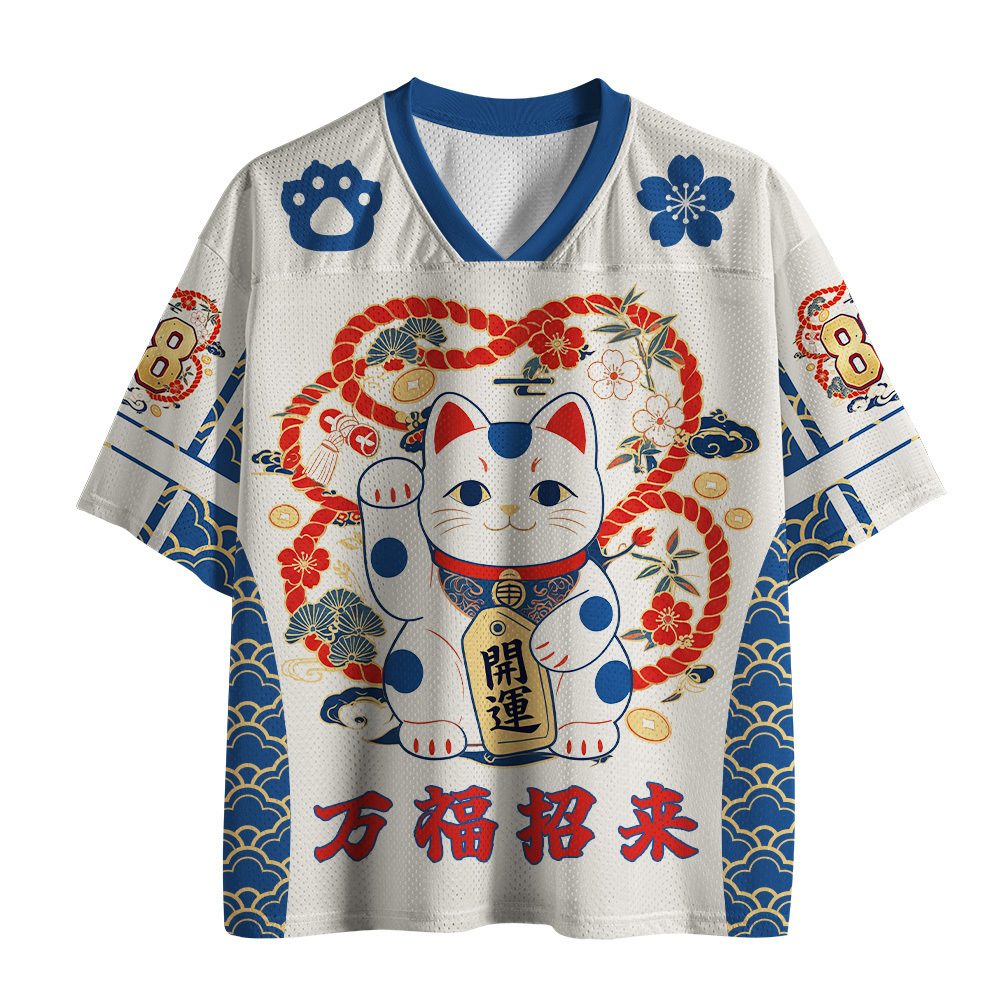 Tokyo-Tiger Sakura Wave Fortune cat Mesh Jersey