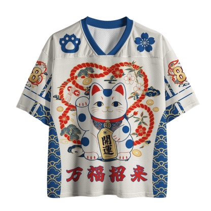 Tokyo-Tiger Sakura Wave Fortune cat Mesh Jersey