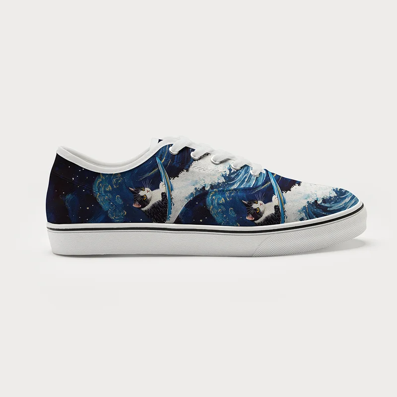 Tokyo-Tiger The Great Wave Off Cat Canvas Shoes