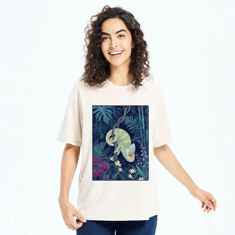 Tokyo-Tiger Jungle Chameleon Washed T-Shirt