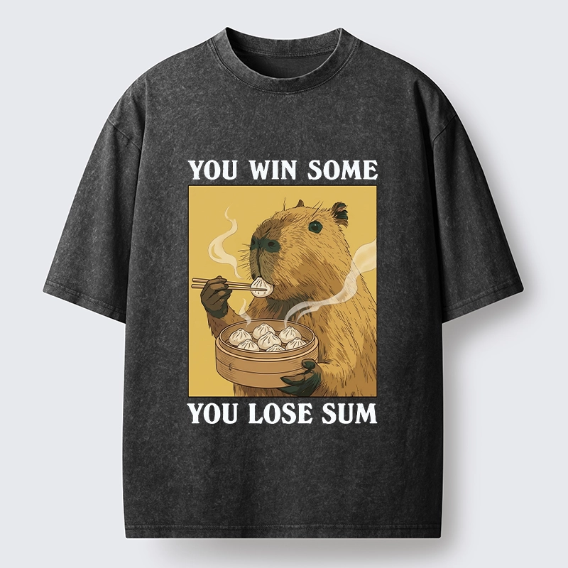 Tokyo‑Tiger Meme Capybara Snack Washed T‑Shirt