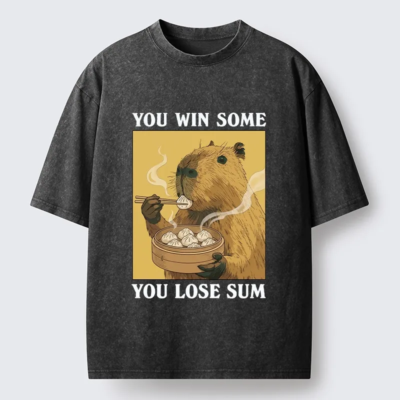 Tokyo‑Tiger Meme Capybara Snack Washed T‑Shirt