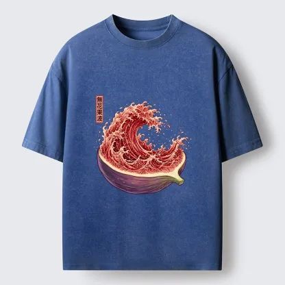 Tokyo‑Tiger Funny Fruit Wave Washed T‑Shirt