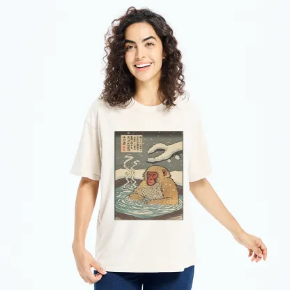 Tokyo-Tiger Japanese Snow Monkey Onsen Washed T-Shirt