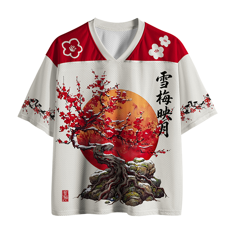 Tokyo-Tiger Crimson Moon Plum Mesh Jersey