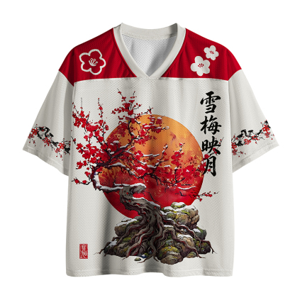Tokyo-Tiger Crimson Moon Plum Mesh Jersey