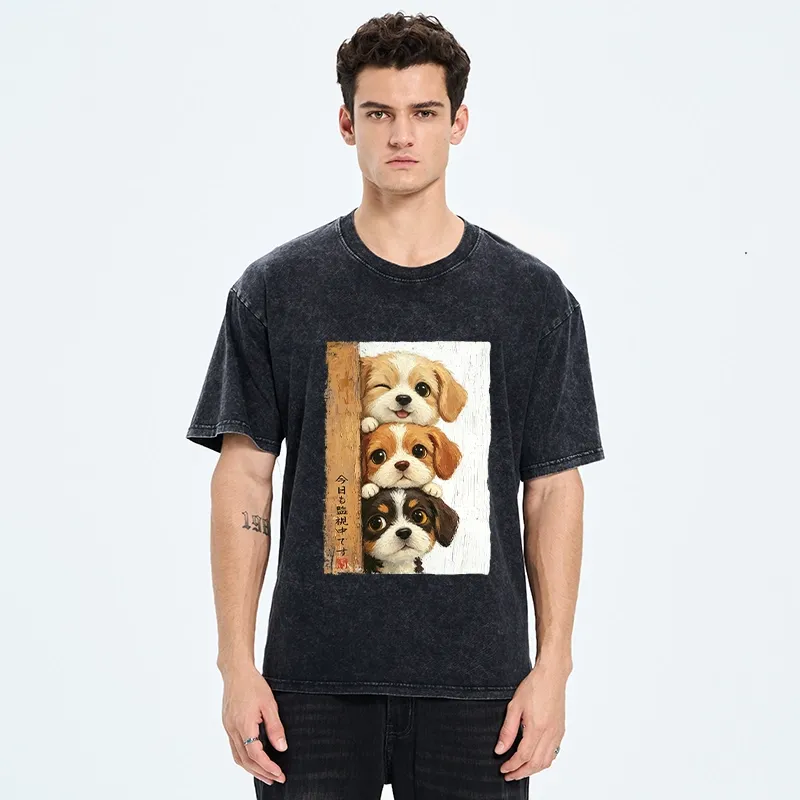 Tokyo-Tiger Dog Squad Watching You Washed T-Shirt