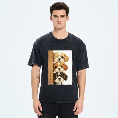Tokyo-Tiger Dog Squad Watching You Washed T-Shirt