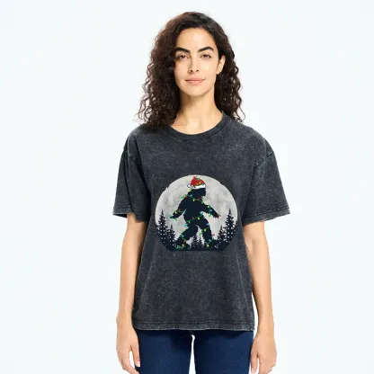 Tokyo-Tiger Bigfoot At Christmas Washed T-Shirt
