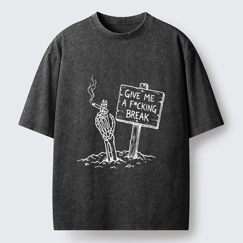 Tokyo‑Tiger Skeleton Stress Mood Washed T-Shirt