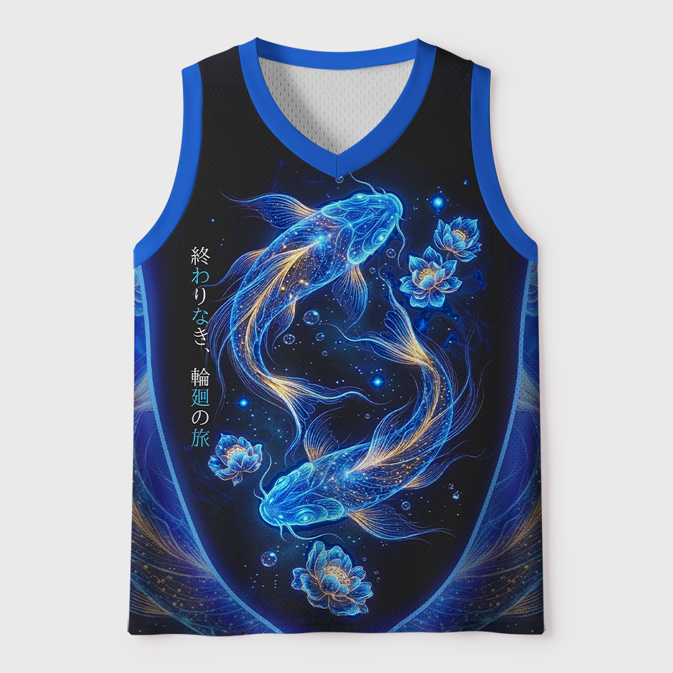 Tokyo-Tiger Endless Cycle Lotus Koi Mesh Tank Top Sale