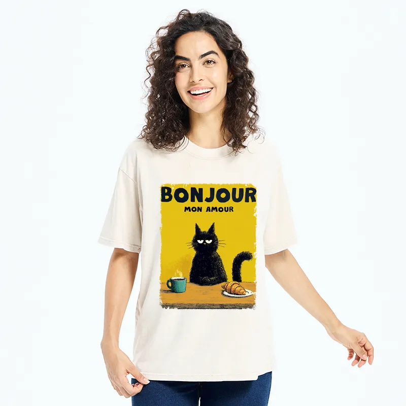 Tokyo-Tiger Bonjour Mon Amour Washed T-Shirt