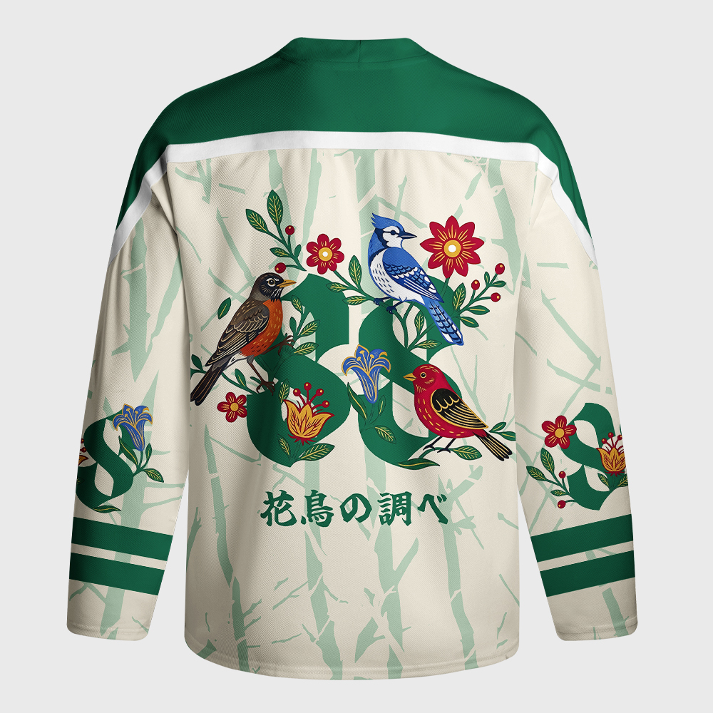 Tokyo-Tiger Floral Birdsong Long-Sleeve Hockey Jersey