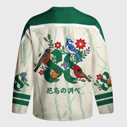 Tokyo-Tiger Floral Birdsong Long-Sleeve Hockey Jersey