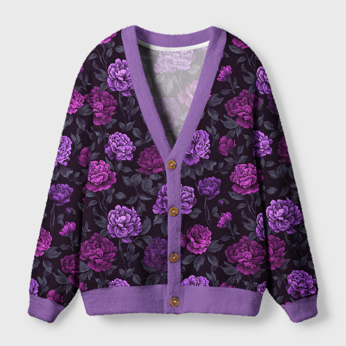 Tokyo-Tiger Peony Grace Ugly Cardigan Sweater