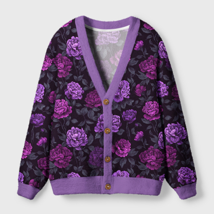 Tokyo-Tiger Peony Grace Ugly Cardigan Sweater