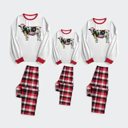 Tokyo-Tiger Christmas Cow Family Pajama Sets
