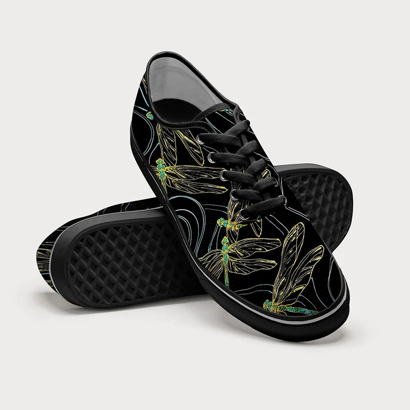 Tokyo-Tiger Dragonfly Flapping Its Wings Canvas Shoes
