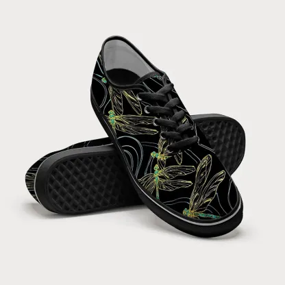 Tokyo-Tiger Dragonfly Flapping Its Wings Canvas Shoes