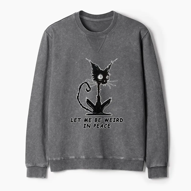 Tokyo-Tiger Cat Gradually Became Strange Washed Terry Sweatshirt