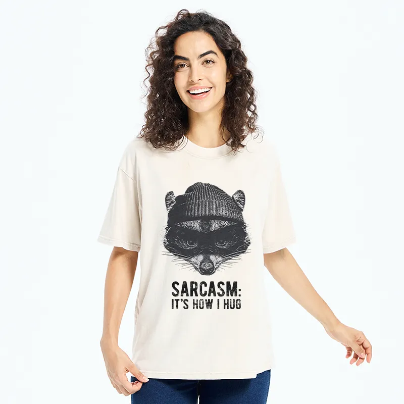Tokyo-Tiger Raccoon's Sarcasm Washed T-Shirt