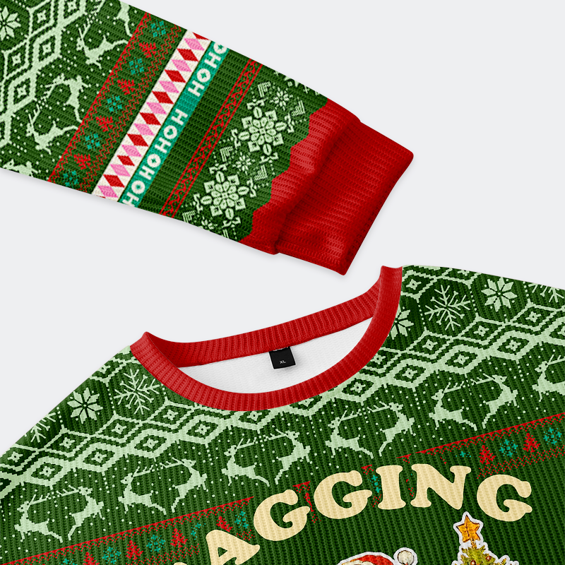 Tokyo-Tiger Sagging Santa Frog Christmas Ugly Sweatshirt