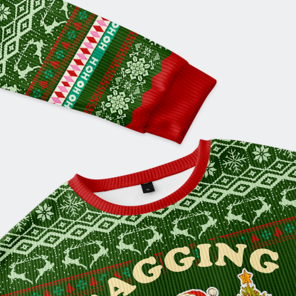 Tokyo-Tiger Sagging Santa Frog Christmas Ugly Sweatshirt