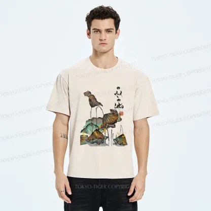 Tokyo-Tiger Zen Sayings No Mud No Lotus Washed T-Shirt
