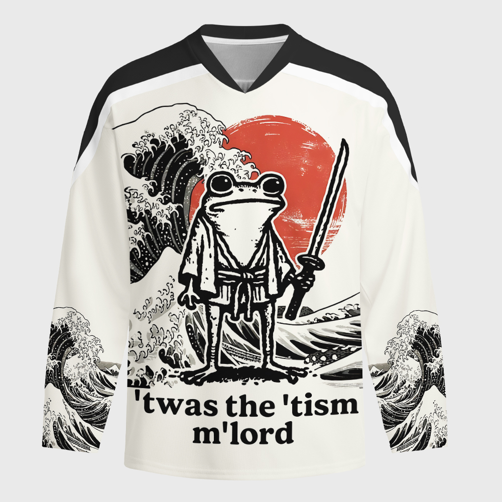 Tokyo-Tiger Focused Samurai Frog Long-Sleeve Hockey Jersey