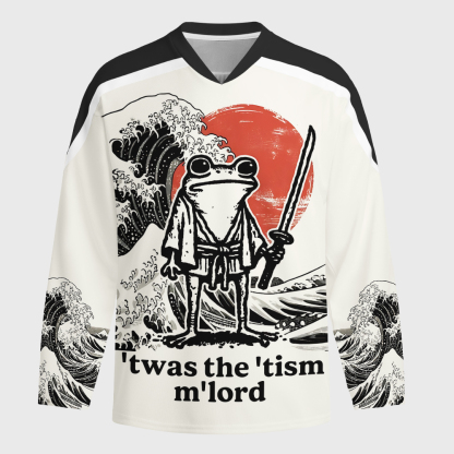 Tokyo-Tiger Focused Samurai Frog Long-Sleeve Hockey Jersey