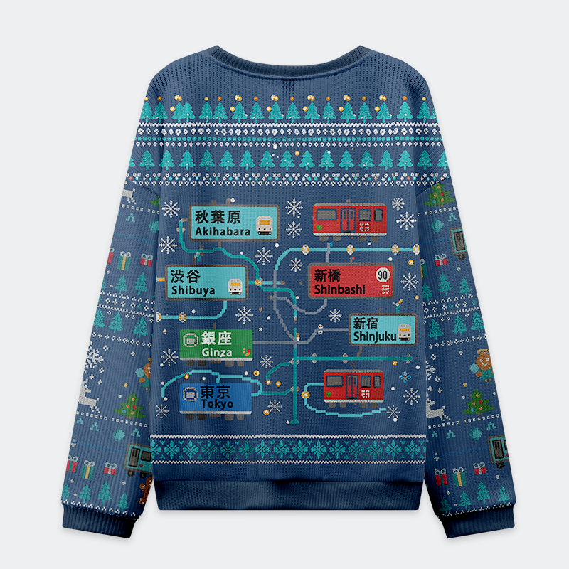 Tokyo-Tiger Tokyo Transit Christmas Ugly Sweatshirt