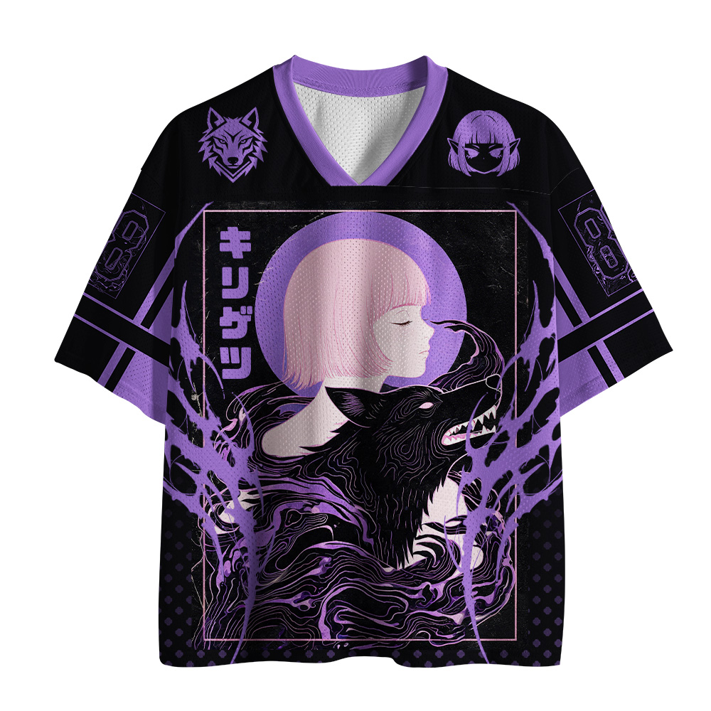 Tokyo-Tiger Purple Wolf Moon Girl Mesh Jersey