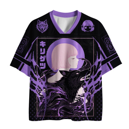 Tokyo-Tiger Purple Wolf Moon Girl Mesh Jersey