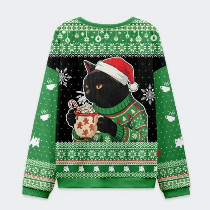 Tokyo-Tiger More Cocoa Less Drama Christmas Ugly Sweatshirt