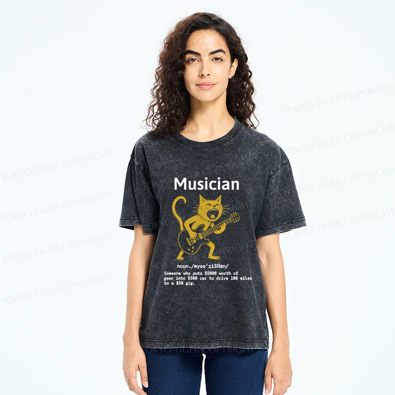 Tokyo-Tiger Miserable Musician Washed T-Shirt