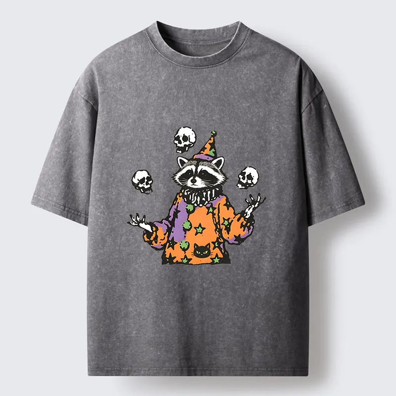 Tokyo‑Tiger Meme Jester Raccoon Washed T‑Shirt