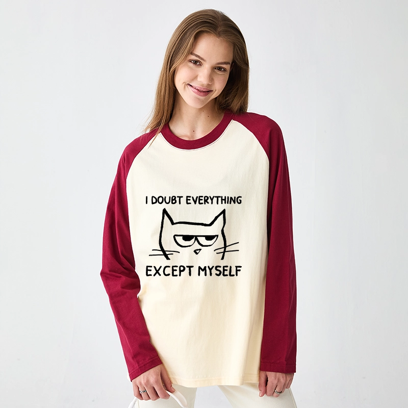 Tokyo-Tiger Confident Kitten Raglan Long Sleeve T-shirt