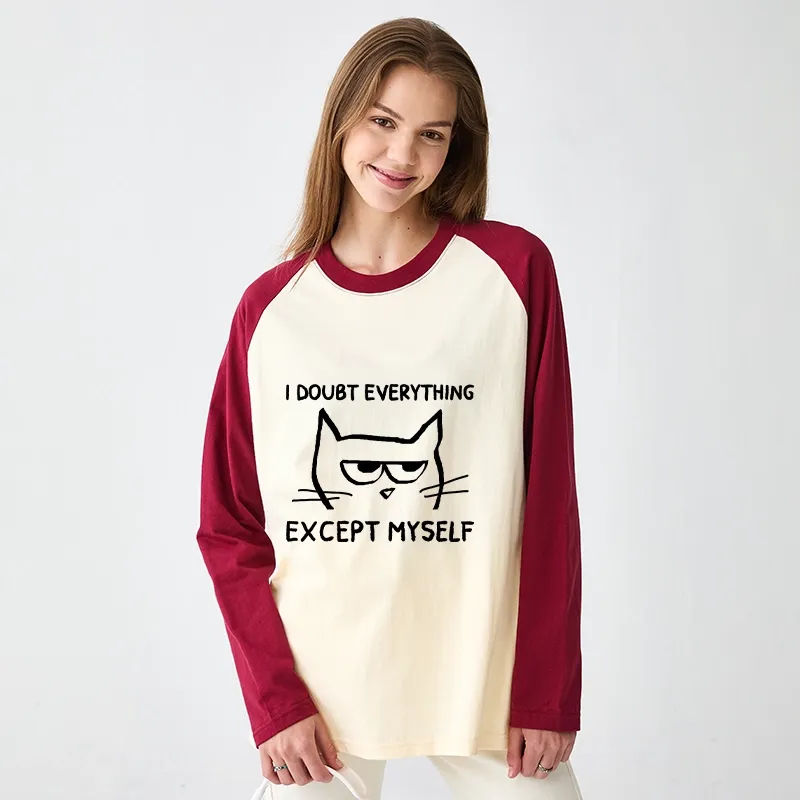 Tokyo-Tiger Confident Kitten Raglan Long Sleeve T-shirt