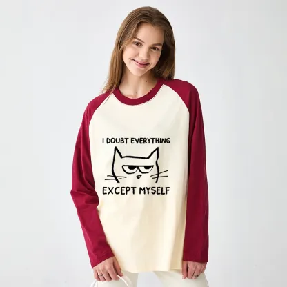 Tokyo-Tiger Confident Kitten Raglan Long Sleeve T-shirt