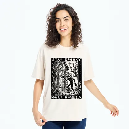 Tokyo‑Tiger Pumpkin Ghost Washed T‑Shirt
