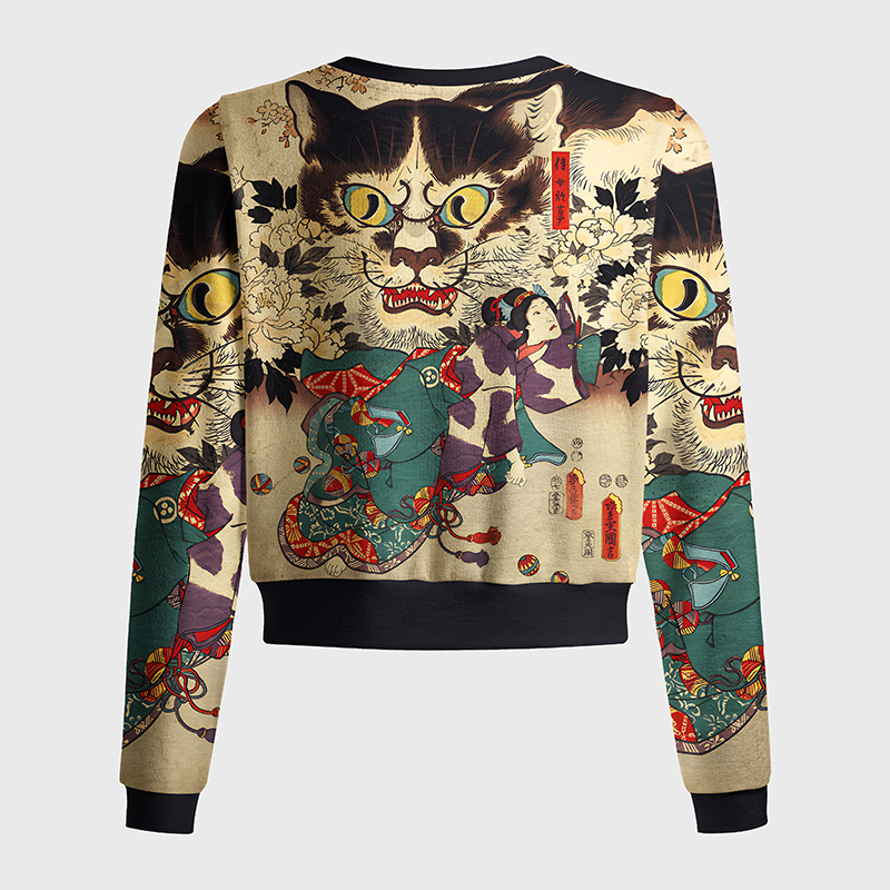 Tokyo-Tiger The Cat And The Geisha Women's Lightweight Cardigan