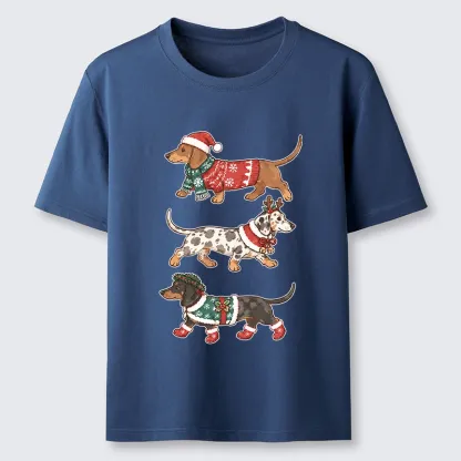 Tokyo-Tiger Christmas Dachshund Trio Classic T-Shirt