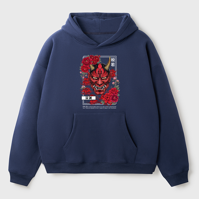 Tokyo-Tiger Cool Oni Floral Art Adult Fleece Hoodie