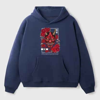Tokyo-Tiger Cool Oni Floral Art Adult Fleece Hoodie
