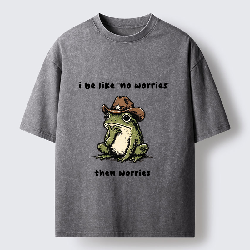 Tokyo-Tiger Western Frog Anxious Vibe Washed T-Shirt