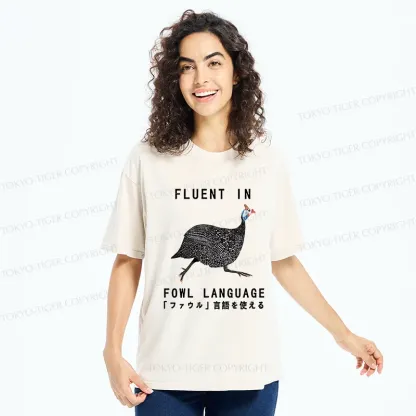 Tokyo-Tiger Funny Fowl Language Washed T-Shirt