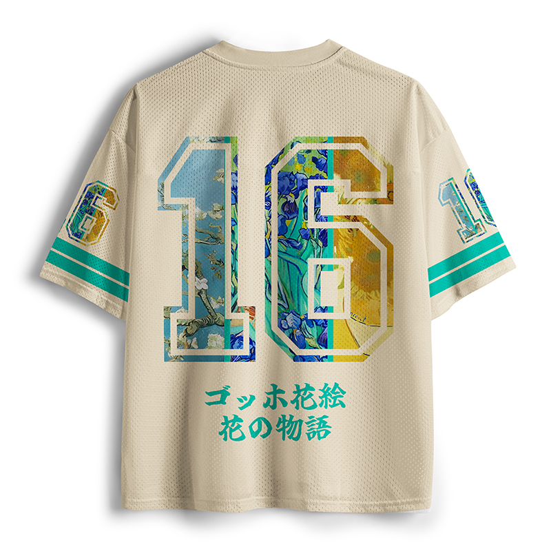 Tokyo-Tiger Van Gogh Floral Art Mesh Jersey